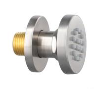 Valixirant Alcachofa de ducha de cuerpo modificable de 2 pulgadas con rociador lateral giratorio de pared con conector G1/2 de acero 304 para masaje, spa, baño, negro (cepillado)