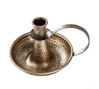 Valixirant Candelabro cónico negro real de bronce o hierro con acabado resistente o velas para el hogar, mango para decoración de mesa, boda, soporte LED (bronce pequeño)