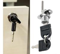 Valixirant Cerradura para muebles y cajones con 2 llaves, cerradura de cilindro de pedestal de aleación de zinc para escritorio de oficina, archivador, cajón de madera o puerta corredera (negro, 19 mm