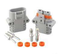 Valixirant Conector de carretilla elevadora estilo gris, 50 A, 600 V, clasificación UL94-V0, aislado PPO, compatible con cable de 10 mm², conexiones de cable eléctrico de interfaz recta (conectores