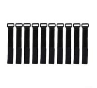 Valixirant Correas de pesca de nailon reutilizables, 25 cm x 3 cm, bridas ajustables para cañas de asegurar, líneas y - Paquete de 10, compatible con pesca de agua dulce y salada (negro)