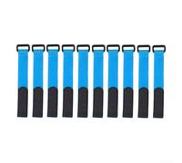 Valixirant Correas de pesca de nailon reutilizables, 25 cm x 3 cm, bridas ajustables para cañas de seguridad, líneas y - Paquete de 10, compatible con pesca de agua dulce y salada (azul)