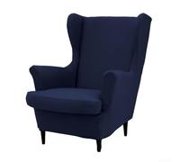 Valixirant Funda elástica para silla, tela de seda de leche, funda todo incluido para club, bañera, sillones, protección duradera contra manchas, color blanco (azul marino)