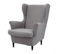 Valixirant Funda elástica para silla, tela de seda de leche, funda todo incluido para club, bañera, sillones, protección duradera contra manchas, color blanco (gris)