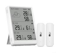 Valixirant -Higrómetro con pantalla de 4.3 pulgadas, control remoto de aplicación, sensor de invernadero para el hogar, color blanco