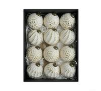 Valixirant Juego de 12 decoraciones vintage para árbol de Navidad, adornos de PVC inastillables con lazo para colgar para decoración del hogar, vacaciones, dorado, plateado, verde, negro (dorado)