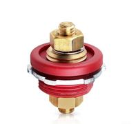 Valixirant Juego de conectores de batería remoto de latón de 3 sobre 8 con terminales de cable de mamparo rojo y negro, enrutamiento seguro de panel de cortafuegos, accesorio de bloque de terminales