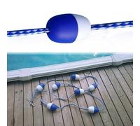 Valixirant Kit de línea de flotación de seguridad para piscina de 16.4 pies, cuerda divisora de nailon con 11 boyas azules y blancas, ganchos de acero inoxidable para una fácil instalación y