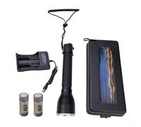 Valixirant P70 LED Linterna de buceo 4000 lúmenes impermeable buceo IPX8 50 m luz subacuática con muñeca buceo snorkel camping (F)