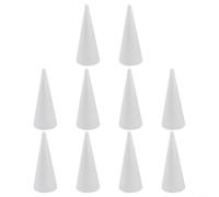 Valixirant Paquete de 10 conos blancos de 150 mm para árbol de Navidad, manualidades, formas de cono de espuma de alta densidad, adornos navideños y proyectos escolares
