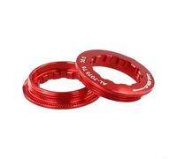 Valixirant Paquete de 2 casetes de bloqueo de casete 11T - Anillo de volante de aleación de aluminio 7075 mecanizado CNC con moleteado antideslizante, negro/rojo/morado (rojo)