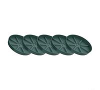 Valixirant Paquete de 5 platillos para macetas con ranuras de drenaje para plantas de interior y exterior, 15,3 cm x 2,4 cm, juego de bandejas de jardín blanco/gris/verde (verde)