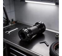 Valixirant Pedalier de bicicleta de carretera 68mm/73mm aleación de aluminio BB 24mm biela, componente de baja resistencia con arandela de nailon y transmisión directa (negro)