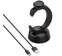 Valixirant Reloj inteligente de repuesto para Bip6 y Active2, resistente base de carga USB ABS con cable, compacta de 129 x 70 mm, elegante, color negro, carga para el hogar y viajes