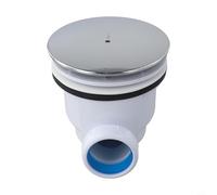 Valixirant Trampa para residuos de bandeja de ducha con cúpula cromada, limpieza de colador de drenaje de 32 l/min, compatible con mamparas de ducha estándar del Reino Unido, color blanco