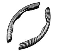 VALKEM 2 Piezas Fundas Volante para Tesla Model 3 Model X Model Y Model S, Coche Segmentado Transpirable Antideslizante Protección, Cubre Volante Segmentado Coche Interior Accesorios,A Black