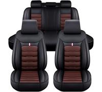 VALKEM Coche Cuero Fundas Asientos para VW Sharan Caddy Caddy Maxi T Cross, 5 Plazas Impermeable Delanteros y Traseros Protector Asiento Coche, Interior Accesorios,F Black Coffee