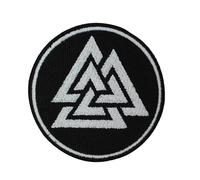 Valknut - Parche bordado para coser y coser (triángulos), diseño de círculo, estilo vikingo