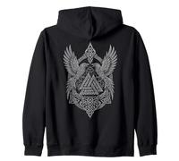 Valknut Valknut - Runas de Cuervos de Valhalla Sudadera con Capucha