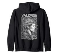 Valkyrie Viking Mujer Fuerte Mujer Nórdico Guerrero Cuervo Sudadera con Capucha
