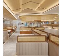 Valla baja de bambú para encimera, pantalla decorativa con diseño calado, ideal para restaurante, oficina, casa de té, librería, cafetería