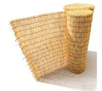 Valla Bambú Natural, Rollos de Caña de Bambú, Pantalla de Valla Caña for Jardín Exterior, Decoración Cortina de Caña, Fácil Instalación y Resistente a la Intemperie(Natural-Black,H60cmxL300cm)