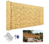 Valla Cañizo Natural, Exterior Ocultacion Terraza Ligero Transpirable Pantalla Privacidad Balcon Alternativa Bambu Jardin Separador Decoracion Rollo Cortaviento(Beige,H90xL400cm)