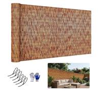 Valla Cañizo Natural, Exterior Ocultacion Terraza Ligero Transpirable Pantalla Privacidad Balcon Alternativa Bambu Jardin Separador Decoracion Rollo Cortaviento(Marrón,H70xL650cm)