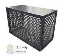 Valla de aire acondicionado para exteriores, 4 paneles, pantalla de privacidad de aluminio, 99 x 50 x 67 cm, duradera, para exteriores, resistente a la intemperie, solución de privacidad