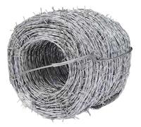 Valla de alambre de púas de acero inoxidable, doble hebra de 4 puntos, alambre resistente de 90 m para soluciones de seguridad agrícola, industrial y perimetral