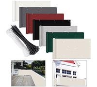 Valla de alta calidad resistente a los rayos UV de 120 x 350 cm, incluye cuerda y bridas negras, ideal para patio, porche, color gris pardo, solución de privacidad al aire libre