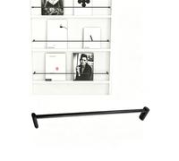 Valla de aluminio for zapatero, barandilla decorativa for estantes for gabinetes de madera, barra de barrera for armario, vitrina(Black,51cm/20.1in)