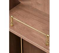 Valla de aluminio for zapatero, barandilla decorativa for estantes for gabinetes de madera, barra de barrera for armario, vitrina(Brass,51cm/20.1in)