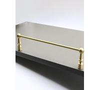 Valla de aluminio for zapatero, barandilla decorativa for estantes for gabinetes de madera, barra de barrera for armario, vitrina(Brass,51cm/20.1in)
