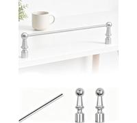 Valla de aluminio for zapatero, barandilla decorativa for estantes for gabinetes madera, barra barrera for armario, vitrina(Silver,51cm/20.1in)