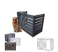 Valla de aluminio para aire acondicionado de 120 cm con estante, cubierta duradera para bomba de calor y aire acondicionado mini dividido, resistente al óxido, ideal para uso en jardín y patio