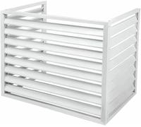 Valla de aluminio resistente a la intemperie para exteriores, protección decorativa y ocultación, color blanco, 39.2 x 20 x 27.8 pulgadas, ideal para exteriores del hogar