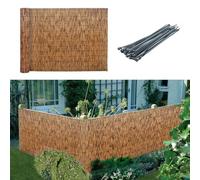 Valla de bambú de 50 x 300 cm a 100 x 800 cm, valla decorativa para exteriores, para jardín, balcón, porche y patio, con 100 correas de cremallera para una fácil instalación