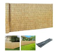 Valla de bambú natural de 61 x 700 cm y 61 x 800 cm, cubierta decorativa para patio al aire libre, respetuosa con el medio ambiente, color natural, ideal para privacidad en el patio trasero y el
