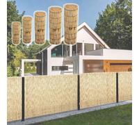 Valla de bambú natural para exteriores, divisor de privacidad para balcón y jardín, protector de viento decorativo para patio (1,22 x 2 m), ideal para terraza y patio