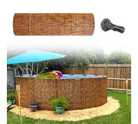 Valla de bambú para exteriores con bridas para cables, pantalla de patio de 50 a 160 cm de altura, vallas de jardín de privacidad, pantalla de bambú para balcón, patio trasero, decoración de