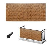 Valla de bambú tejida a mano, 120 x 800 cm, divisor de protección solar para balcón y patio, tapete natural para exteriores, decoración de jardín ecológica