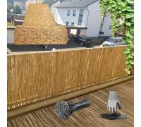 Valla De Caña Natural, Brezo Ocultacion Mimbre Rollo 80 120 160 180 200cm Cañizo Jardin Ocultacion para Tapar Barandilla De Balcon Valla Privacidad Cubrir Balcon