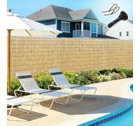 Valla De Caña Natural Exterior Cañizo Jardin Ocultacion 150x400 100x300 120x600 100x400 60x500 140x300 160x600 Cm Rollo De Bambú Privacidad Malla Sombreo Para Balcón Patio(Natural)
