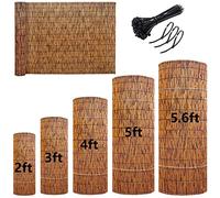 Valla de caña natural, pantalla de caña for jardín, valla de privacidad, persianas enrollables de caña de bambú, 2 3 4 5 pies de alto, tejido a mano, parasol, impermeable ( Size : 91x213CM(3x7ft) )