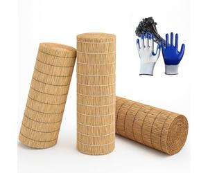 Valla De Caña Natural para Jardín - Pantalla De Privacidad Exterior, Rollo De Bambú 1x5m 3x6m 5x10m Fácil Instalación(Carbonized Black Line)