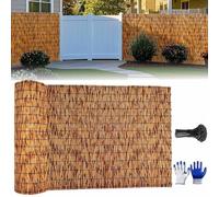Valla De Caña Natural Para Jardín Rollos De Cerca De Caña 50-160cm Valla De Bambú De Privacidad Rollo De Panel De Bambú Con Lazos Divisor Jardín Rollo De Caña Para Exteriore(H120xL900cm)
