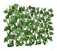 Valla de hojas de hiedra artificial, pantalla de privacidad, enrejado de ratán expandible para jardín, balcón, decoración de pared, panel de protección de setos de vid falsa resistente a los rayos UV