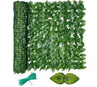 Valla de jardín de 3 x 0,5 m enrejado de hiedra artificial con hojas, paneles de valla de privacidad para plantas, balcón, exteriores, seto artificial de hojas de hiedra