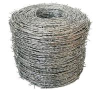 Valla de jardín de alambre de púas galvanizado, barrera de seguridad para exteriores, valla perimetral duradera de 100 m para jardines, patios y límites de propiedad